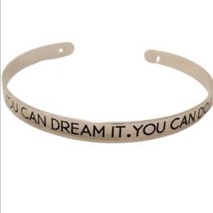 Inspirational message go-getter bangle bracelet